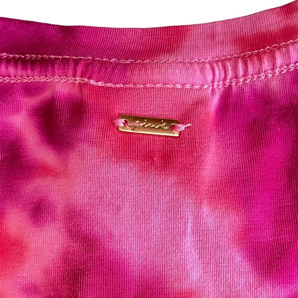 PINK Victoria's Secret NWT T-Shirt Dress Pink Tie Dye Size XL Ruched Sides - Picture 9 of 12